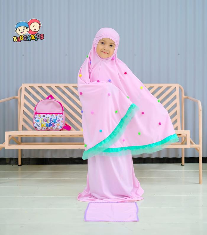 Gambar mukena anak raggakids set mukenah tas sajadah peralatan sholat Anak - Babypink, S dari thecutshop undefined Tokopedia