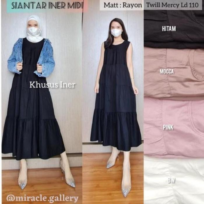 Gambar INER MIDI SIANTAR / INNER MIDI DRESS SIANTAR - Hitam dari Miracle-Gallery undefined 5 Tokopedia