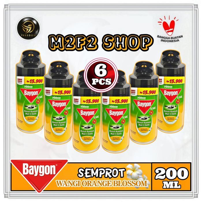 Gambar Baygon Aerosol Semprot Orange Blossom - 200 ml - 6 Kaleng dari M2F2 Shop - Paseban undefined Tokopedia