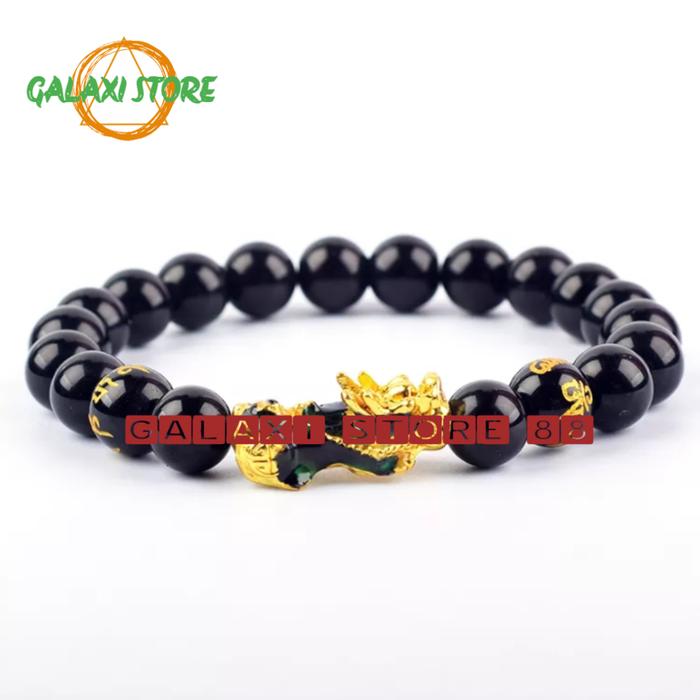 Gambar Gelang Black Onix Kombinasi PIXIU thermo dapat berubah warna - model 1, 12mm dari GALAXI Acc undefined Tokopedia