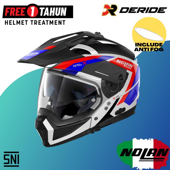 Gambar Nolan N70-2 X GRANDES ALPES N-COM Col. 026 (METAL WHITE) dari DeRide Official Shop undefined Tokopedia