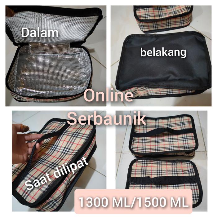 Gambar KOTAK MAKAN 4 SEKAT/LUNCH BOX STAINLESS TAHAN PANAS BEKAL MAKAN 3SEKAT - TAS 1300/1500ML dari ONLINE SERBAUNIK undefined Tokopedia