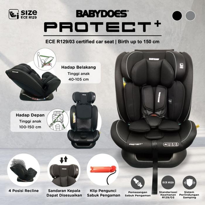 Gambar Car seat Dudukan Mobil Anak Bayi Babydoes Protect+ Ece R12903 - Black dari LemariAnakku Tangerang undefined Tokopedia