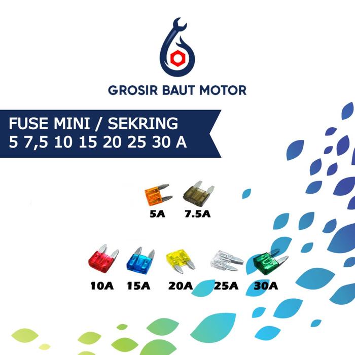 Jual Fuse Mini Blade 5a 7.5a 10a 15a 20a 25a 30a Sekring Tusuk Tancap ...