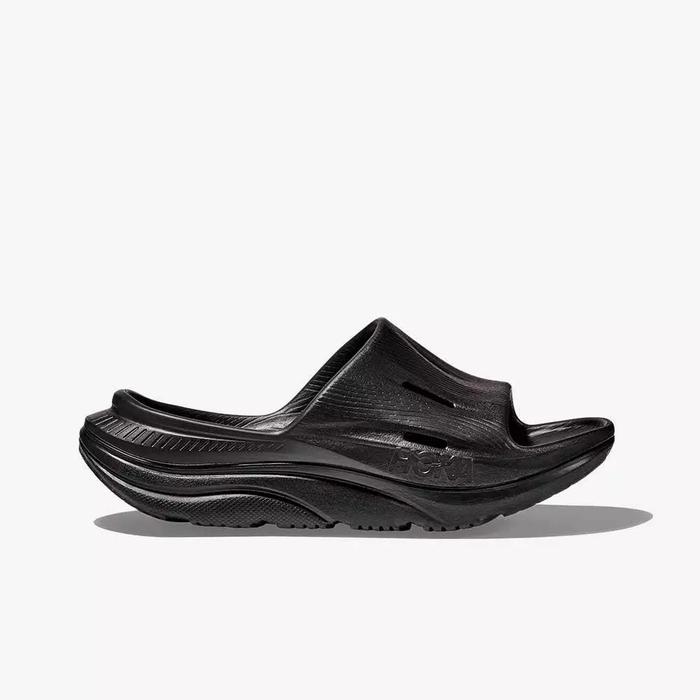 Jual Hoka Ora Recovery Slide Unisex Sandals Black Black US