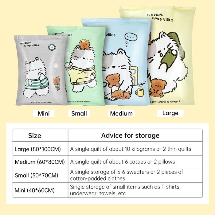 Gambar Vusign Vacum Bag Motif Kartun Tidak Perlu Pompa Tekan Praktis VS57X - Kartun 2, 80 x 100 CM dari Vusign Indonesia undefined Tokopedia