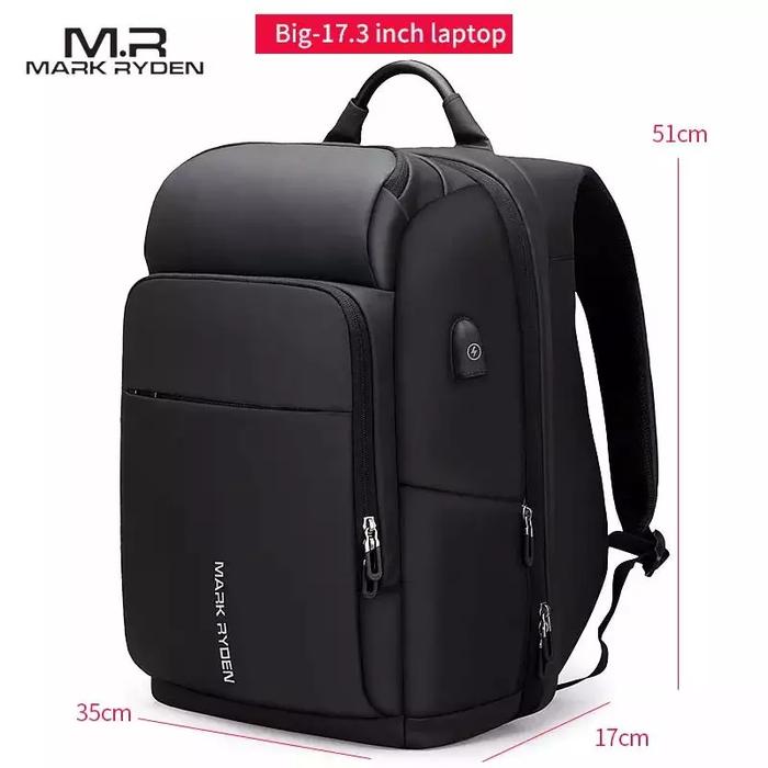 Gambar Mark Ryden MR7080D Tas Ransel Backpack Laptop Waterproof 17 Inch USB - Hitam dari StyleGen id undefined Tokopedia