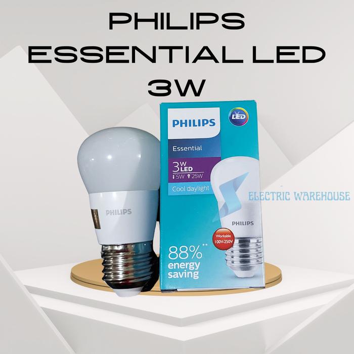 Gambar LAMPU PHILIPS ESSENTIAL LED PUTIH 3W 5W 7W 9W 11W 13W - 3w dari Electric Warehouse undefined Tokopedia