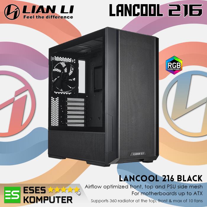 Gambar Case LIAN LI LANCOOL 216 AIRFLOW FOCUS with PCIE FAN BRACKET - Black dari ESES Komputer undefined Tokopedia