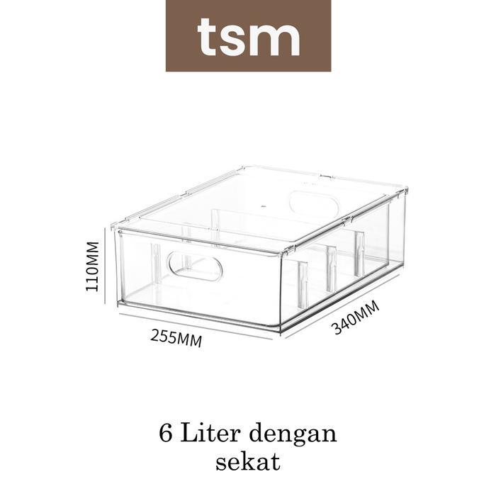 Gambar TSM Rak Penyimpanan Pakaian Transparan premium estetik - 6L dengan sekat dari thesmallmerchant undefined Tokopedia