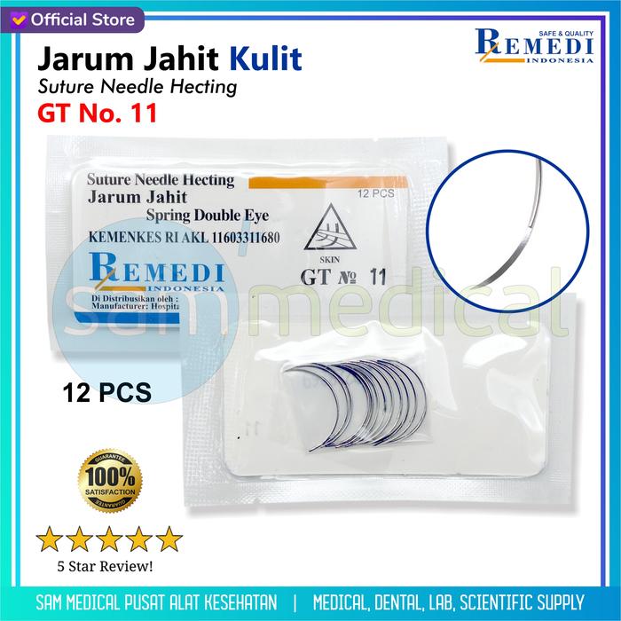 Gambar Remedi Jarum Jahit KULIT / Suture Needle Hecting Skin @12pcs/Sachet - NO 11, GT dari SAM MEDICAL undefined Tokopedia
