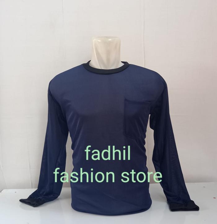 Gambar Kaos kerja pria kuli proyek bangunan,di sawah lengan panjang polos - navy dari AF GROSIR STORE undefined Tokopedia