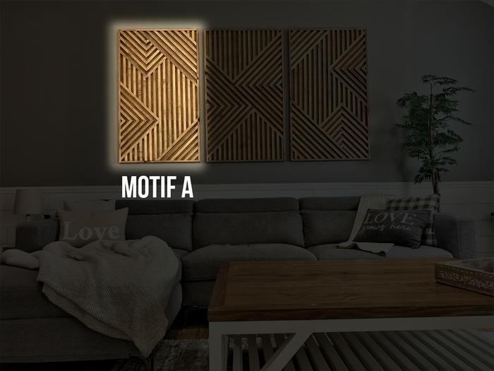 Gambar Pajangan Dinding Geometric Wood Art Panel - Motif A dari Alia Woodworking undefined Tokopedia