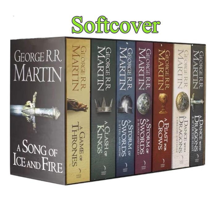 Gambar A song of ice and fire box set 7 books. (a game of thrones) - soft cover dari CHILDREN BOOK undefined Tokopedia