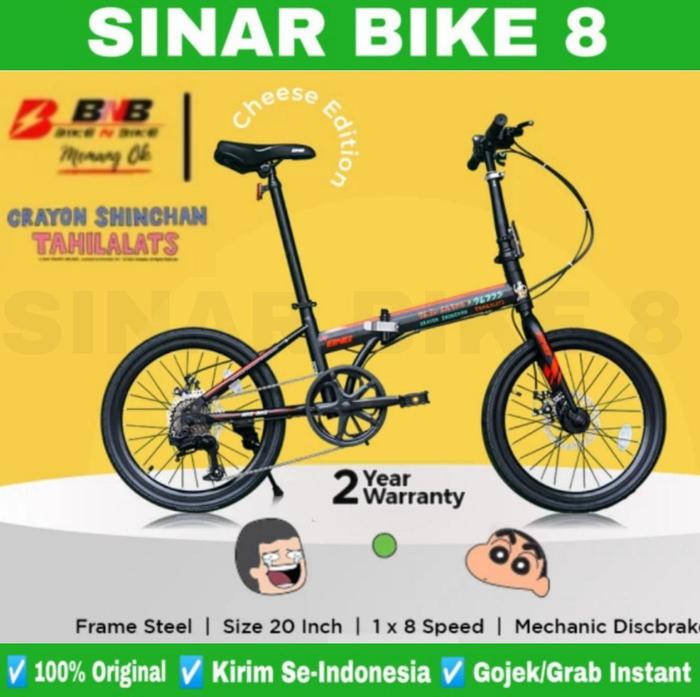 Gambar Sepeda Lipat BNB CHEESE EDITION 20 Inch ~ Shinchan x Tahilalats - Merah dari Toko Sepeda Sinar Bike 8 undefined Tokopedia