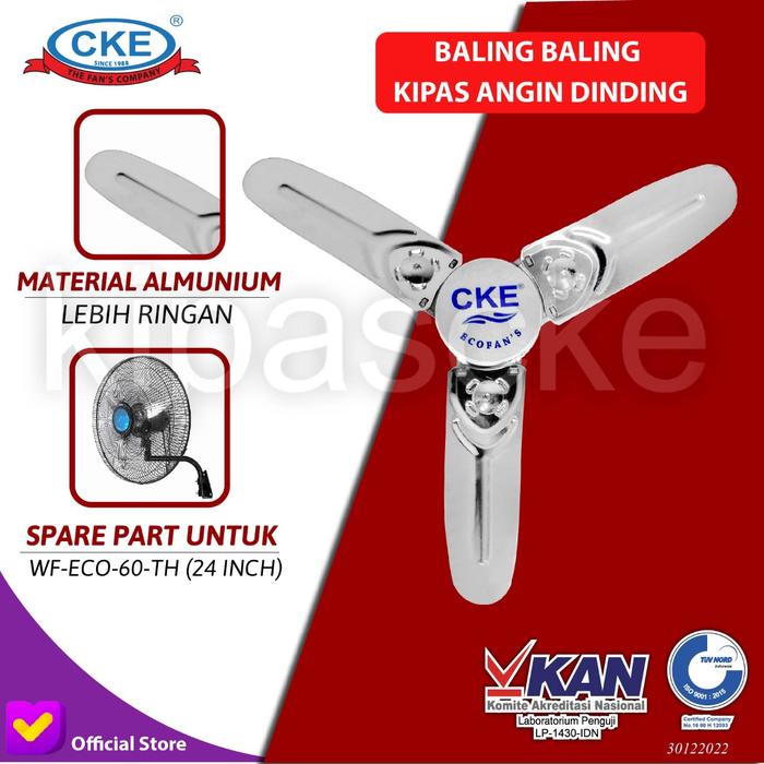 Gambar Wall Fan CKE WF-ECO-60-TH 24 Inch Kipas Angin Dinding Tembok Sparepart - Blade dari Kipas Online CKE Kota Administrasi Jakarta Barat Tokopedia