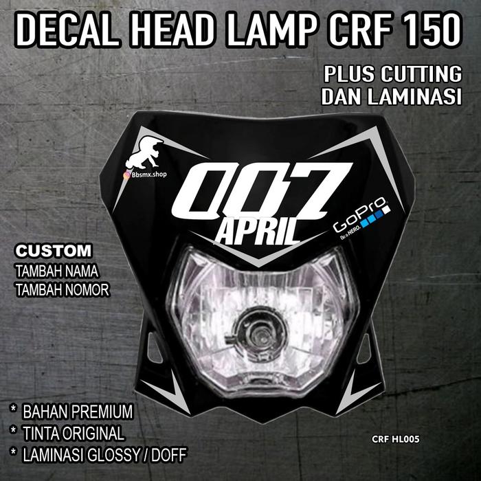 Gambar Decal Head Lamp CRF 150 - Hitam dari BBS mx shop undefined Tokopedia
