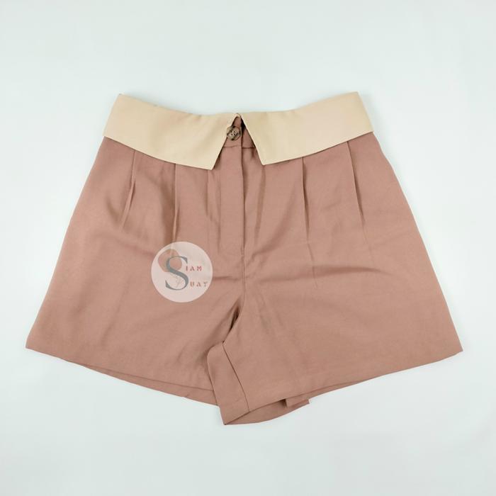 Gambar (CE003) Celana Pendek Wanita BIG SIZE (34-44) Highwaist Bangkok - COKLAT TUA dari Siam Suay Shop undefined Tokopedia