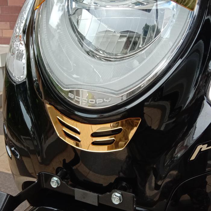 Gambar scoopy 2021 - terbaru aksesoris variasi garnish cover new scoopy - kisi2 depan, Silver crom dari Morvell Motoproject undefined Tokopedia