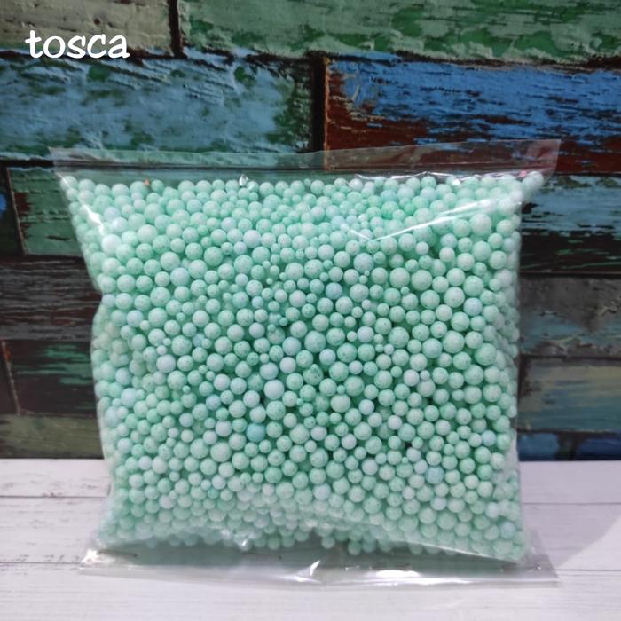 Gambar butiran styrofoam warna/floam/butiran gabus undian/isi giftbox/slime - tosca dari yora paper undefined Tokopedia
