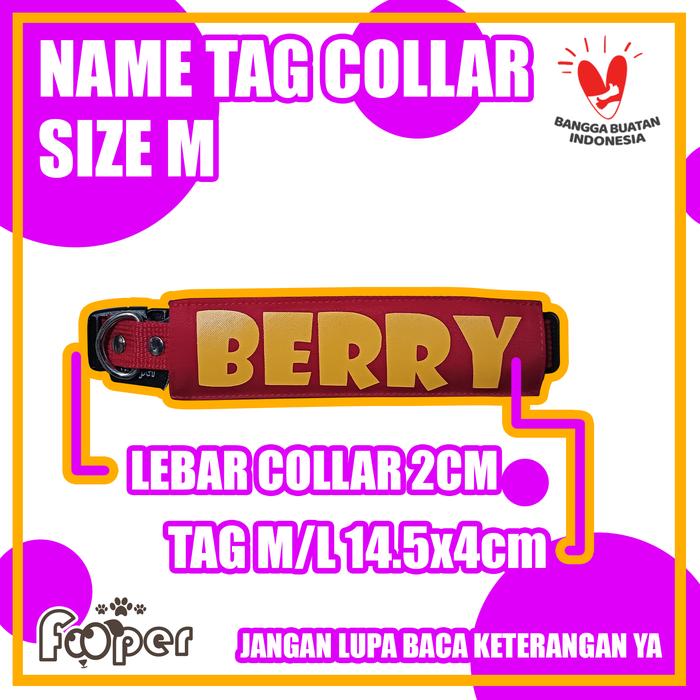 Gambar Custom Nama Kalung Anjing Kucing Fabric Dog Cat Name Tag Collar XS S M L XL - SIZE M, NAMA SAJA dari Fooper undefined Tokopedia