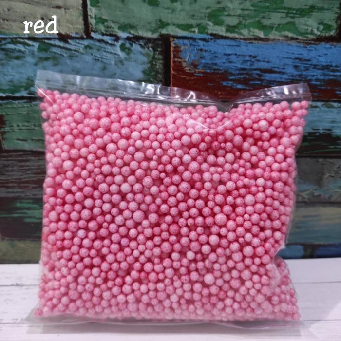Gambar butiran styrofoam warna/floam/butiran gabus undian/isi giftbox/slime - red dari yora paper undefined Tokopedia