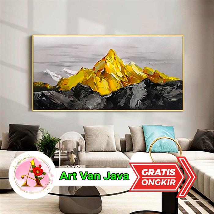 Gambar lukisan abstrak simple aesthetic - C, 120x80  frame dari WilliamArt undefined Tokopedia