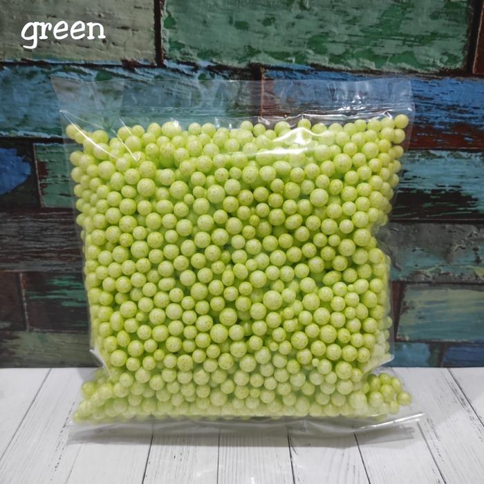 Gambar butiran styrofoam warna/floam/butiran gabus undian/isi giftbox/slime - green dari yora paper undefined Tokopedia