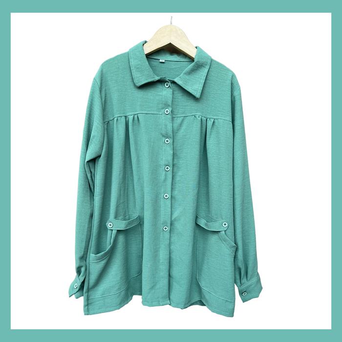 Gambar Blus Fashion Kemeja Tunik Anak Perempuan Oversize Umur 6-15 Tahun - Blus26 Hijau, M dari Kimchan Shop undefined Tokopedia