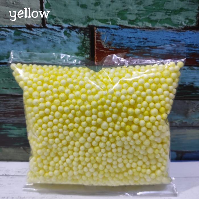Gambar butiran styrofoam warna/floam/butiran gabus undian/isi giftbox/slime - yellow dari yora paper undefined Tokopedia