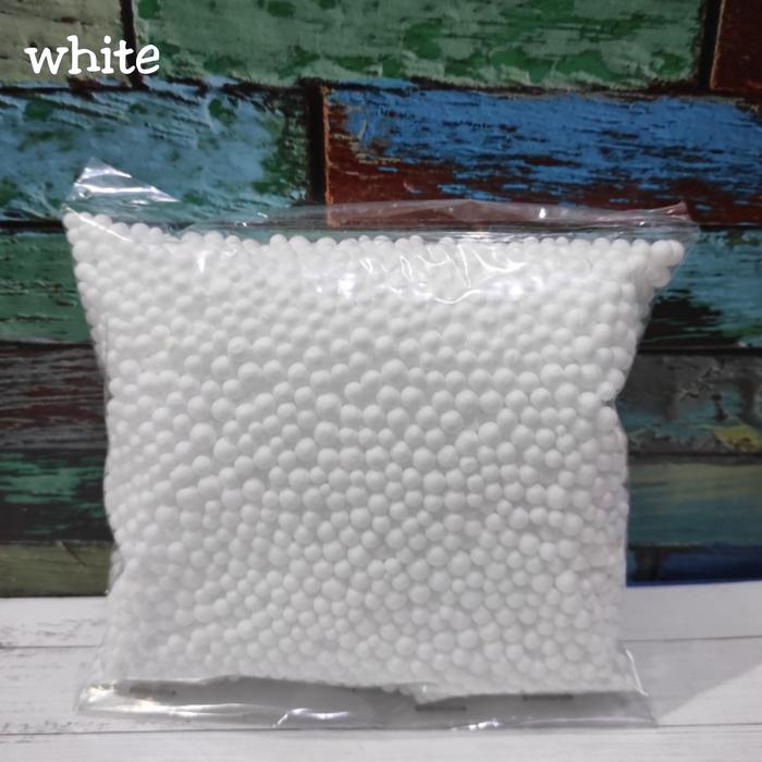 Gambar butiran styrofoam warna/floam/butiran gabus undian/isi giftbox/slime - white dari yora paper undefined Tokopedia