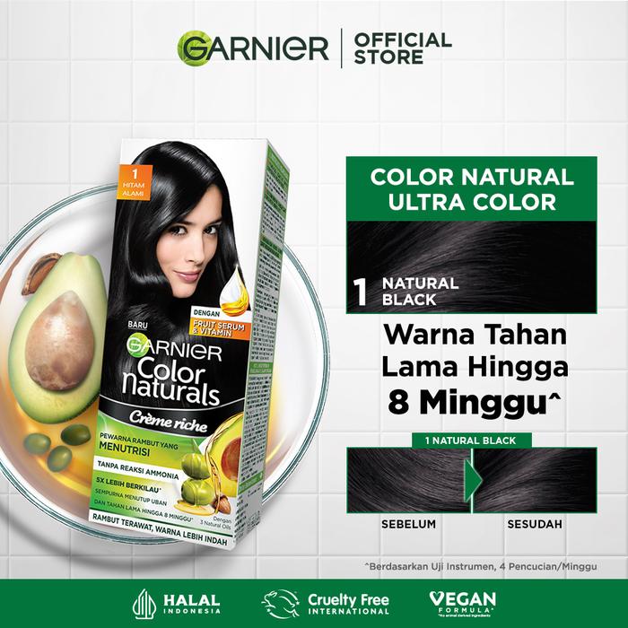Gambar Garnier Color Naturals Hair Color - Pewarna Rambut | Cat Rambut Natural Kit - Natural Black dari Garnier Official Store undefined Tokopedia