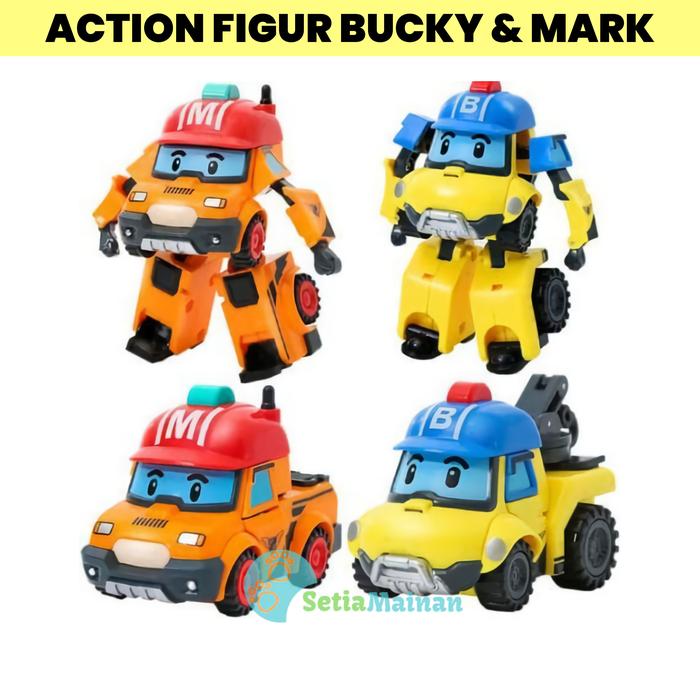 Gambar Mainan Anak Action Figure Robocar Poli Bucky Mark Mobil Berubah Robot - Bucky Kuning dari setiamainan undefined Tokopedia