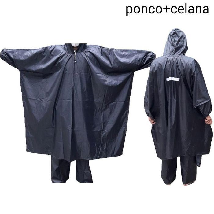 Gambar [ MURAH ] JAS HUJAN PONCO / KELELAWAR ORIGINAL STAR BAHAN PARASUT - hitam + celana, XL dari mnr_shop.id undefined Tokopedia