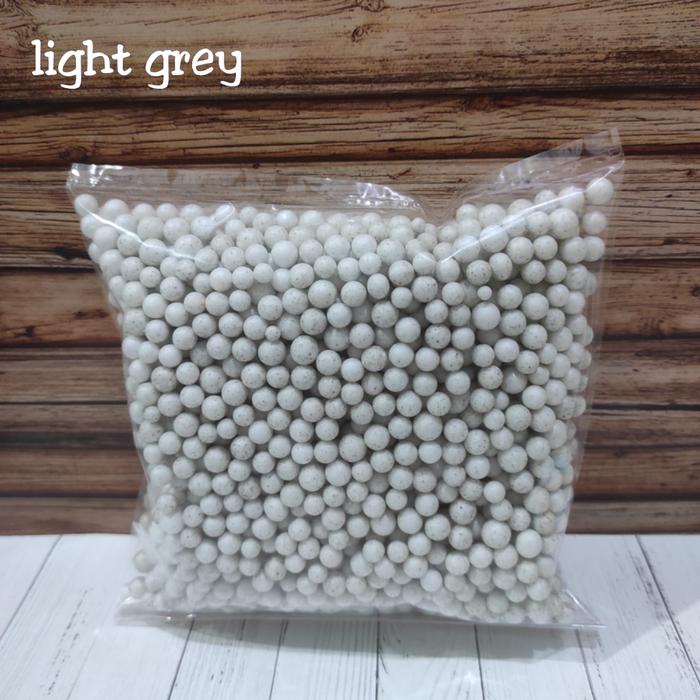 Gambar butiran styrofoam warna/floam/butiran gabus undian/isi giftbox/slime - light grey dari yora paper undefined Tokopedia