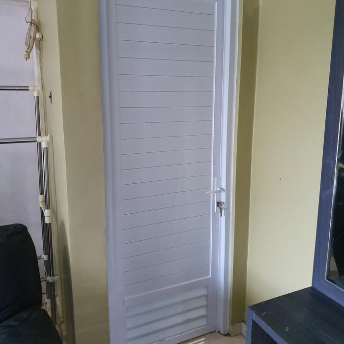 Jual pintu kamar mandi aluminium putih - Kota Semarang - Tata Kusen