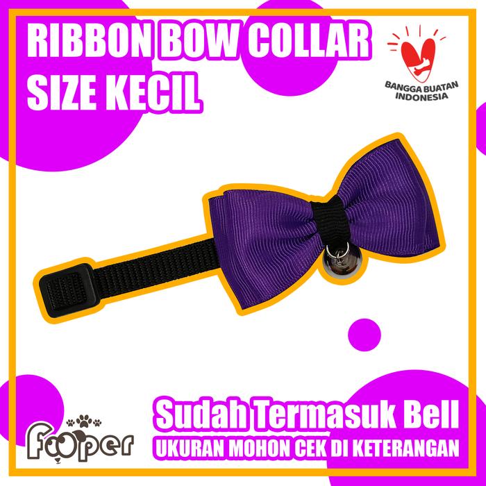 Gambar Kalung Anjing Kucing Pita Dasi Bow Tie Collar Ribbon with Bell Size S - S Ungu dari Fooper undefined Tokopedia