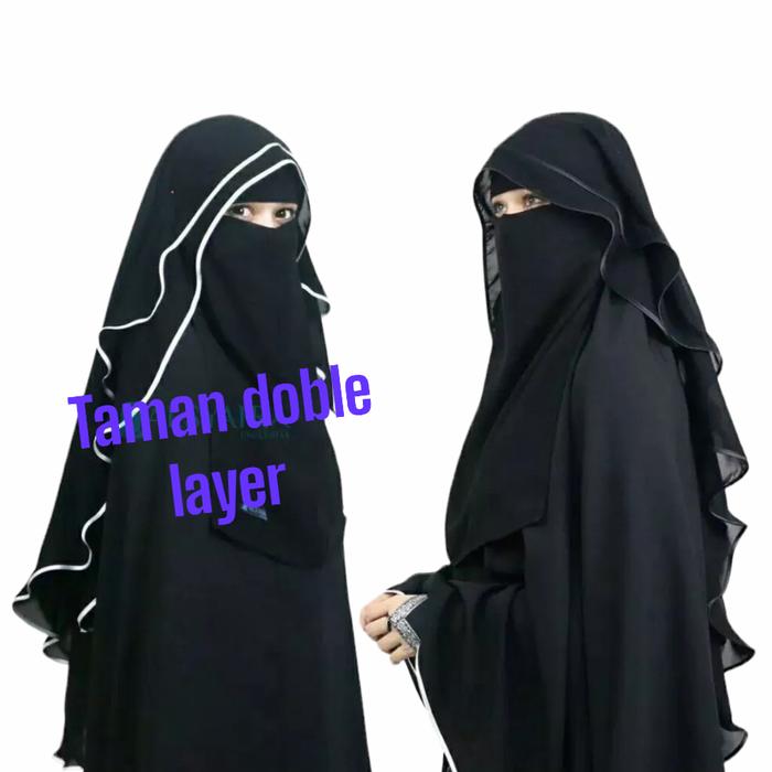 Gambar cadar niqab yaman doble layer belakang sifon silky dari NIQOB BIN ALI undefined Tokopedia