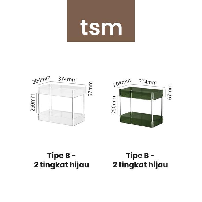 Gambar TSM Rak Troli Susun Dorong Akrilik Transparan Serbaguna dengan roda - 22cm(2 tingkat), Clear dari thesmallmerchant undefined Tokopedia