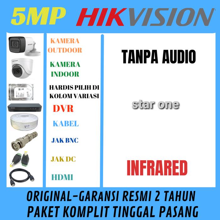 Gambar PAKET CCTV HIKVISION COLORVU AUDIO 5MP 3K 8 CHANNEL 8 KAMERA AUDIO - TANPA AUDIO, HARDIS 4000GB dari Agen cctv center 91 undefined Tokopedia