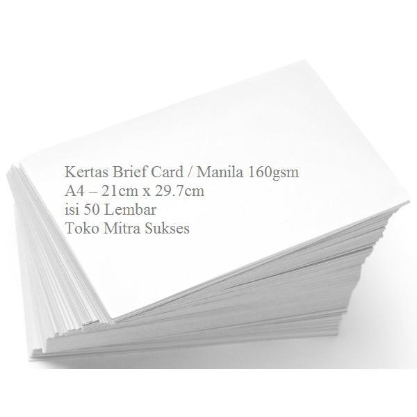 Gambar 50 Lembar Kertas Brief Card - BC - Kertas Manila 160gram A4 - Putih dari Cervil ID undefined Tokopedia