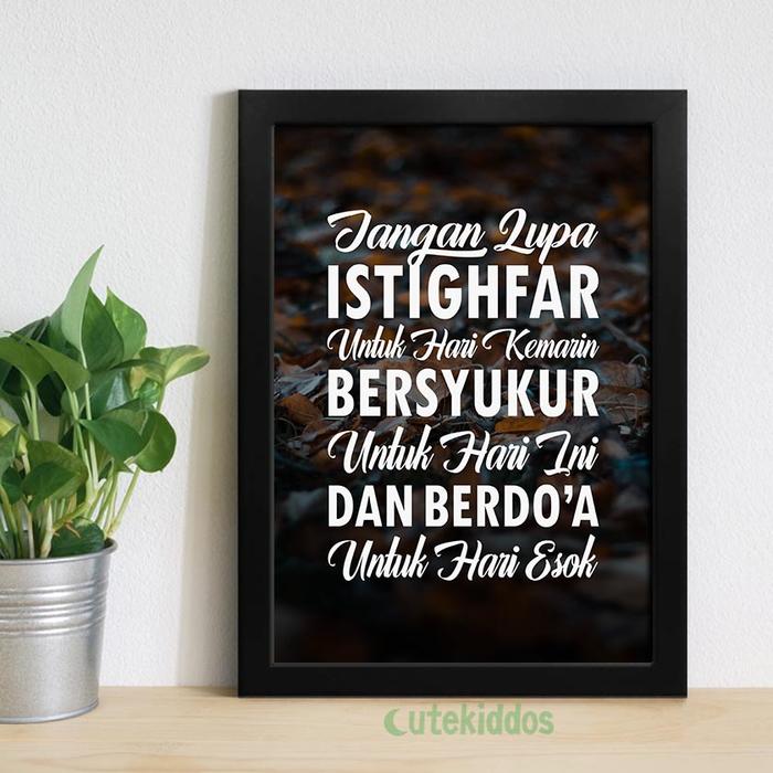 Gambar Hiasan Dinding Rumah Wall Decor Poster Motivasi Jangan Lupa Bersyukur - Frame Hitam dari cutekiddos undefined Tokopedia