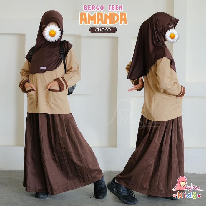 Gambar Bergo AMANDA Teen MiuLan | Bergo Instant Jilbab Hijab Sekolah 8-12 th - choco dari Ayasofya Hijab undefined Tokopedia