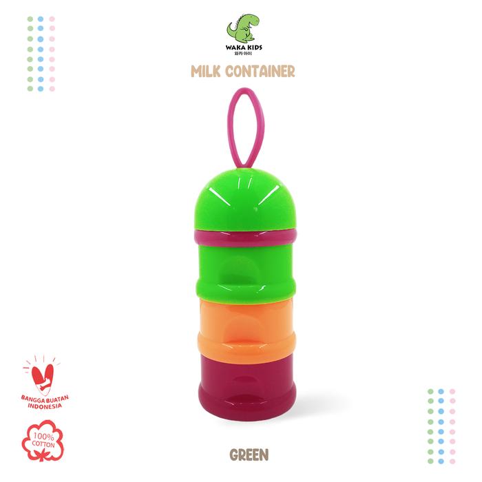Gambar Wakakids Tempat Susu Bubuk Bayi 3 Tingkat Milk Powder Container - Hijau dari Wakakids undefined Tokopedia
