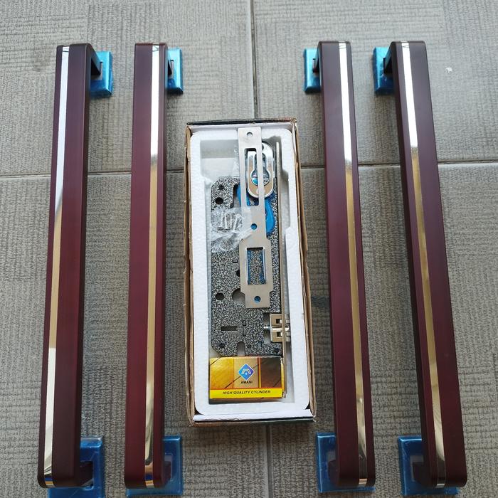 Gambar Paket handle pintu 45cm dan kunci pelor - gagang pintu rumah kupu - 2st hdle mahoni dari HOSANA789 undefined Tokopedia