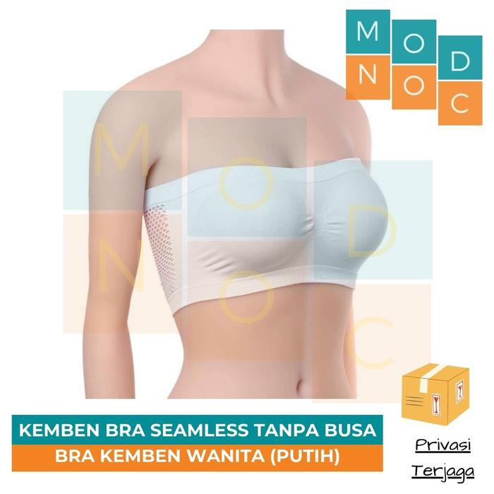 Gambar Kemben Bra Seamless Tanpa Tali Pundak Motif Belakang Jaring Wanita BH - Putih dari Modnoc Store undefined Tokopedia