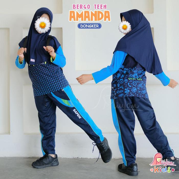 Gambar Bergo AMANDA Teen MiuLan | Bergo Instant Jilbab Hijab Sekolah 8-12 th - dongker dari Ayasofya Hijab undefined Tokopedia