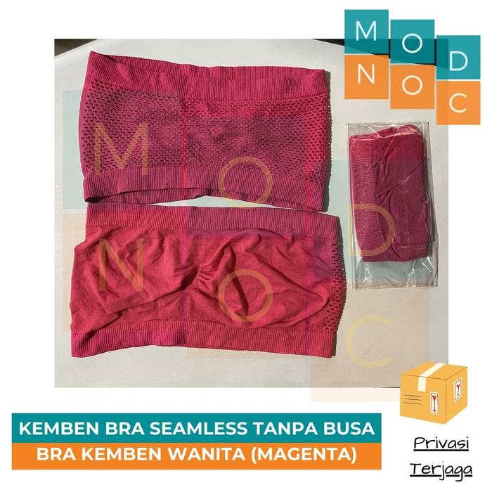 Gambar Kemben Bra Seamless Tanpa Tali Pundak Motif Belakang Jaring Wanita BH - Magenta dari Modnoc Store undefined Tokopedia