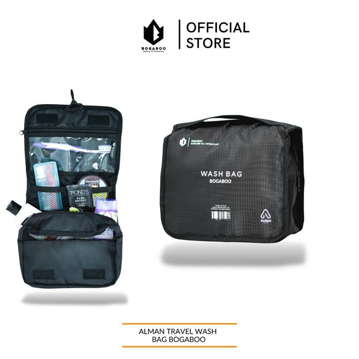 Gambar Travel Wash Bag Bogaboo Seri ALMAN - Tas Perlengkapan Mandi -Tas Cosme - Hitam dari Aycamp undefined Tokopedia