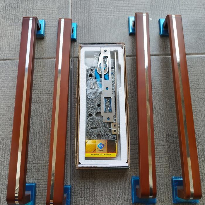 Gambar Paket handle pintu 45cm dan kunci pelor - gagang pintu rumah kupu - 2st hdle coklat dari HOSANA789 undefined Tokopedia